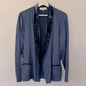 Fleur de Mal silk robe with Velvet Trim size L rare finding